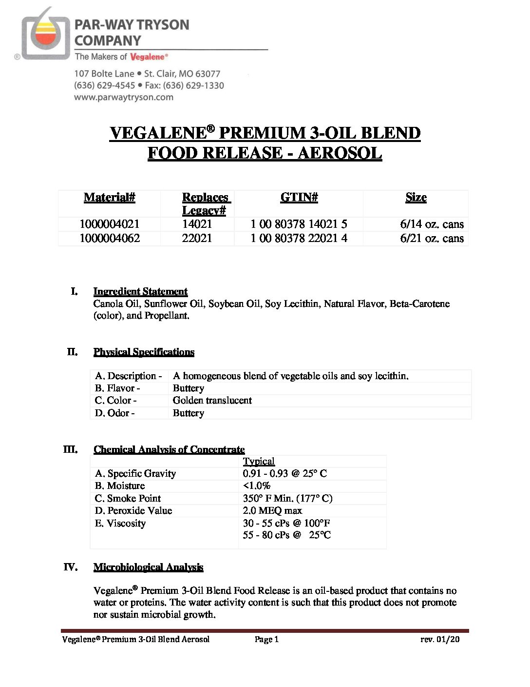 PDS – 1000004021 (14021) 1000004062 (22021) – Vegalene Premium Aerosol 2020