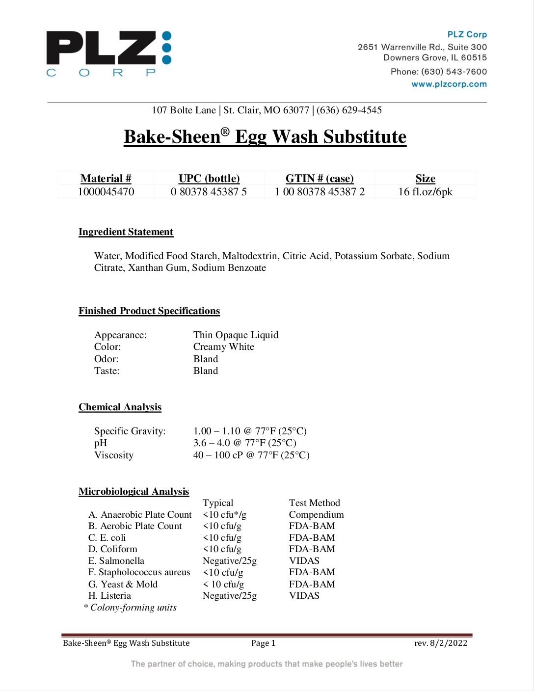 PDS – 1000045470 Bake-Sheen Egg Wash Substitute (16oz)