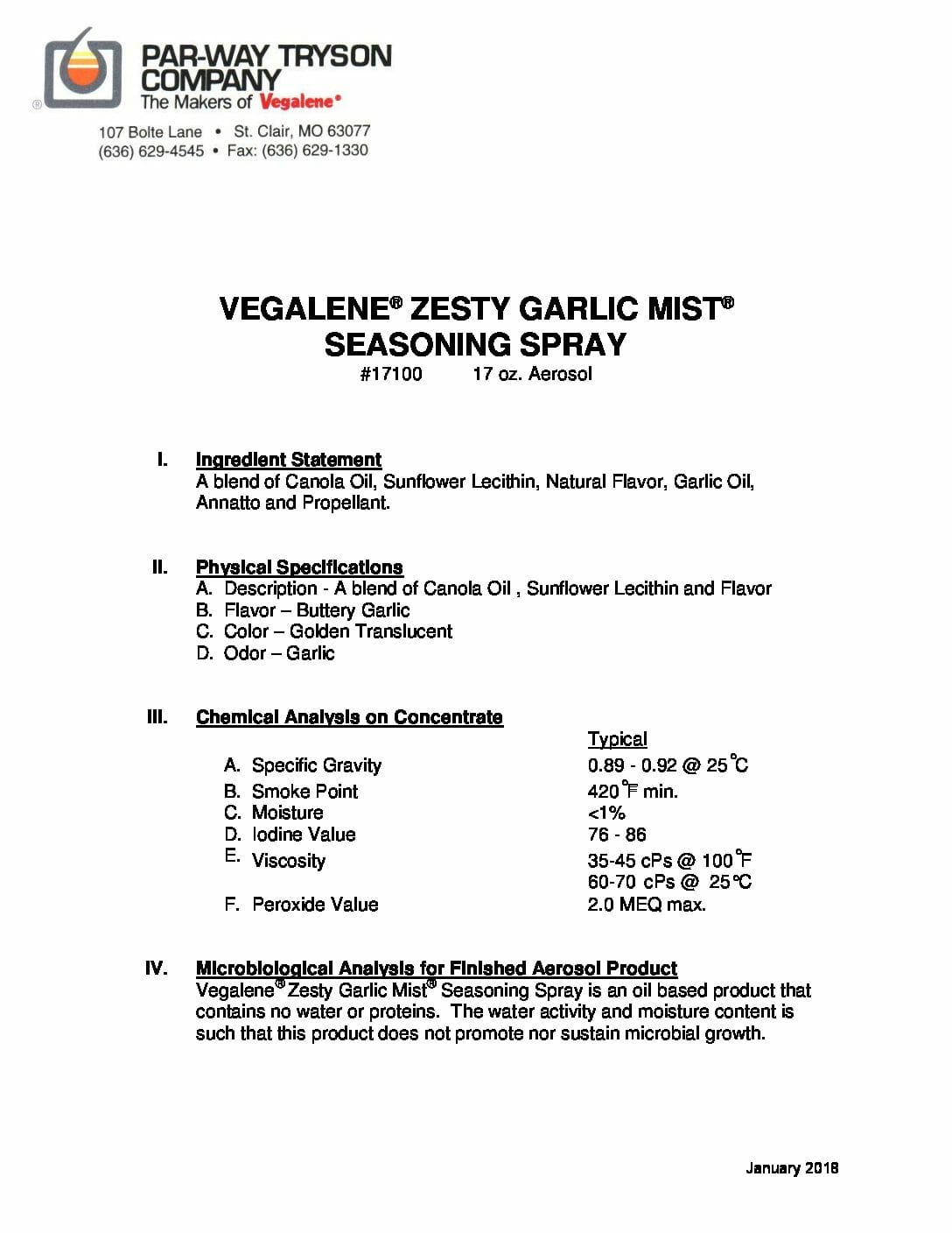 PDS – 17100 – Vegalene Zesty Garlic Mist Seasoning Spray